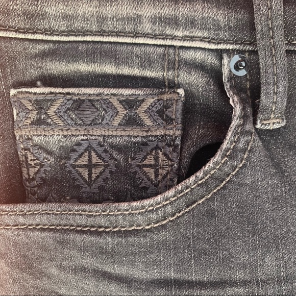 Driftwood Jackie Embroidered Skinny Jeans in Dark Grey — Size 27 - Picture 5 of 10